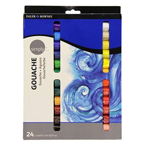 DALER ROWNEY Бои, Гваш, 12мл, Сет 1/24, Simply Gouache, 126600924