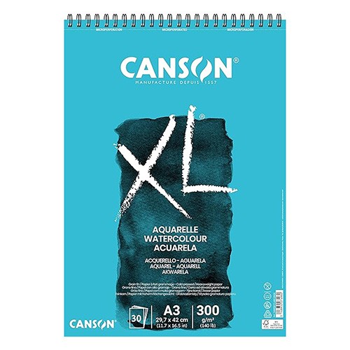 CANSON XL Блок, А3, 30 Листа , 300 Гр,Со Спирала , Xl , Aquarelle ,400039171