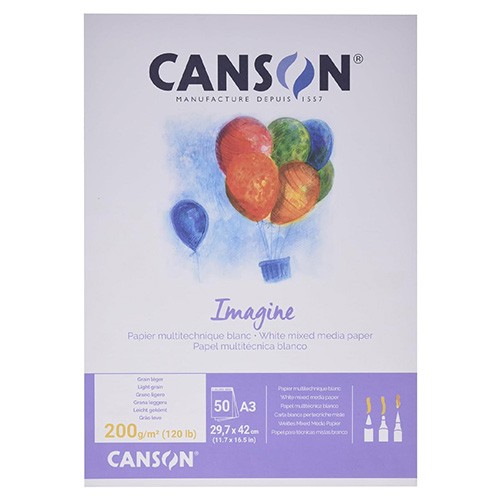 CANSON Блок, За Скицирање, А3, 200 гр, 50 Листа , IMAGINE , 200006007