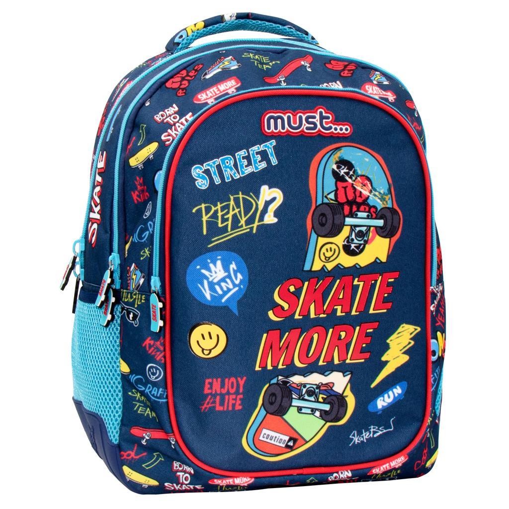 MUST Ранец, 3 Патенти, Skate More, 000585017, 32*43*18цм