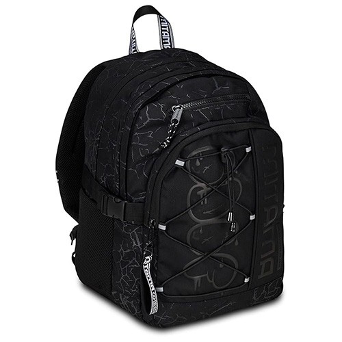 MITAMA Ранец, 3 Прегради, Black Cracks, BDBF, 64423, 32*43*22цм, Црна