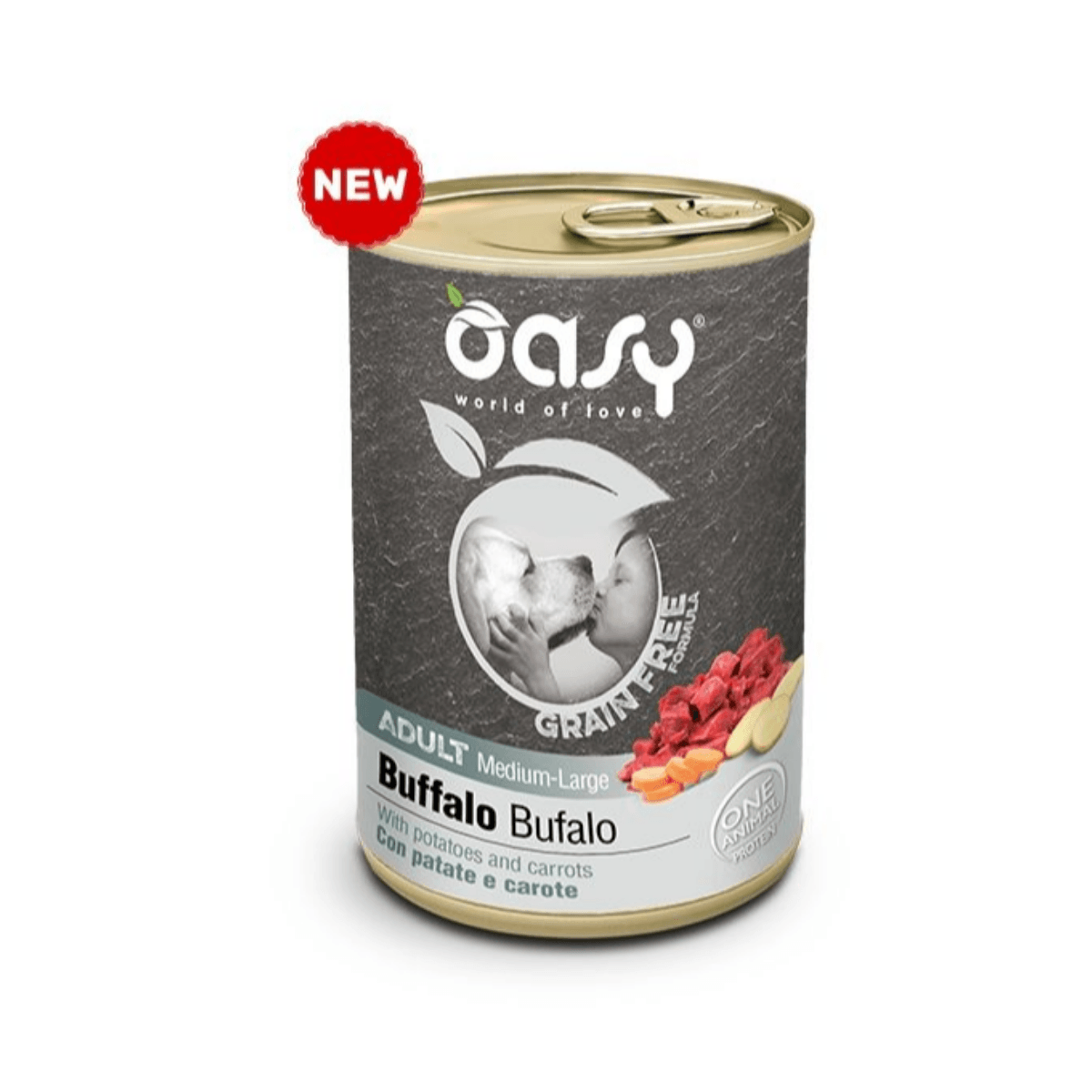 Oasy Парчиња Месо Од Бафало И Зеленчук (Влажна Храна За Куче Без Житарки)