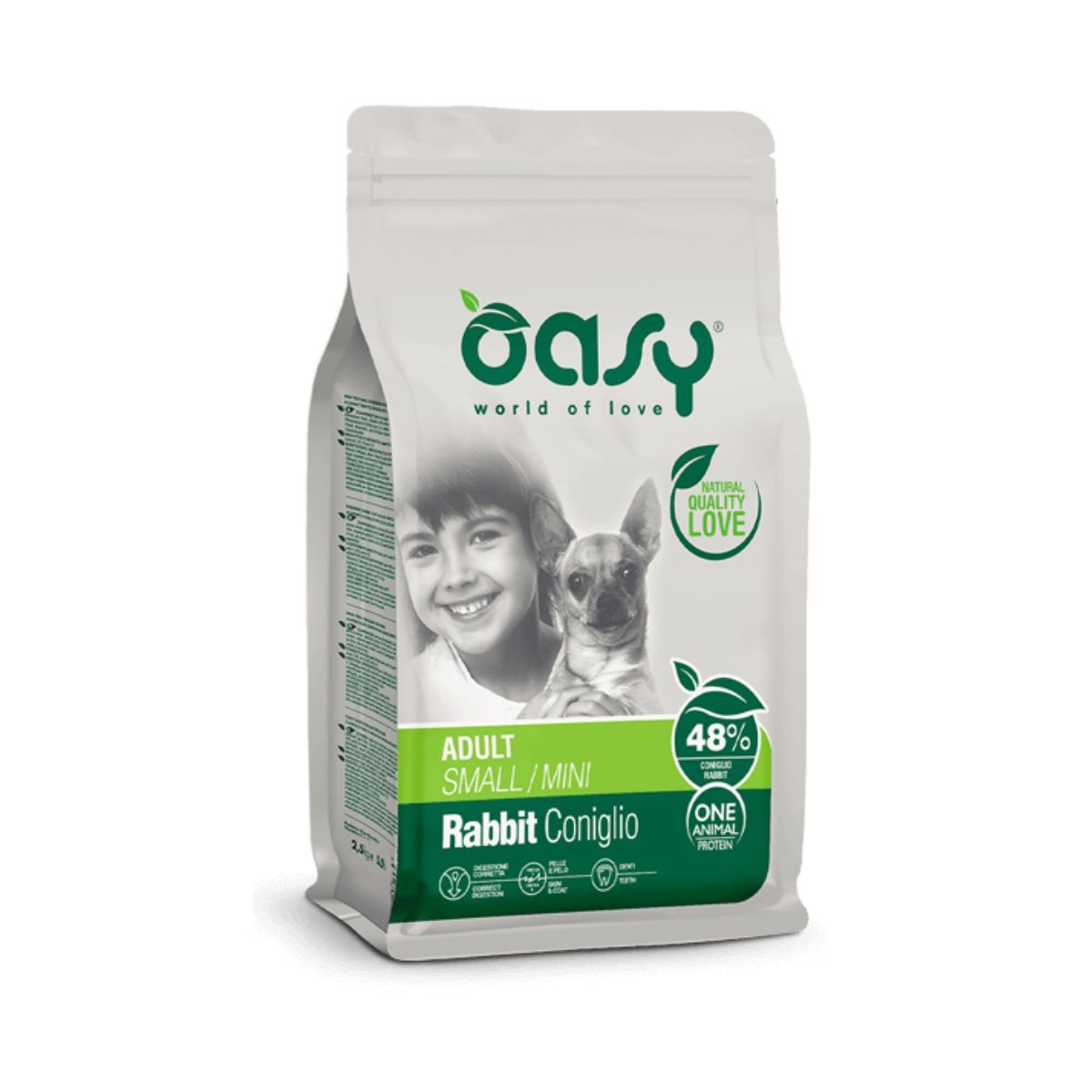 Oasy Монопотеинска Храна Со Зајак За Кучиња За Мала И Мини Раса