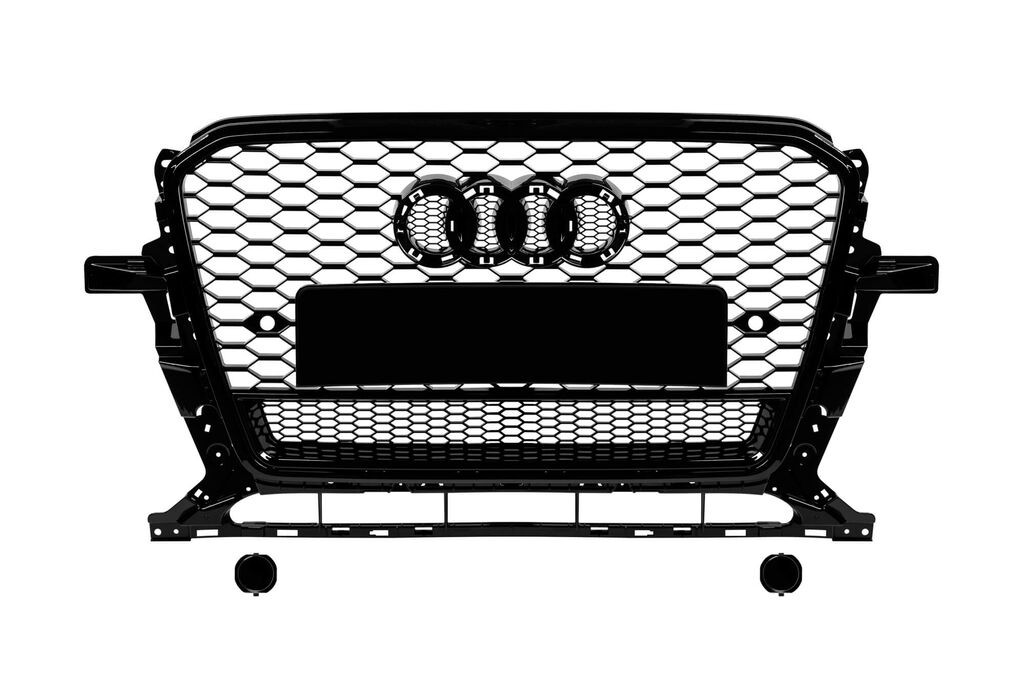 AUTOLUX Црн лак решетка тип RS за Audi Q5 2012-2015, со отвори за паркинг сензори