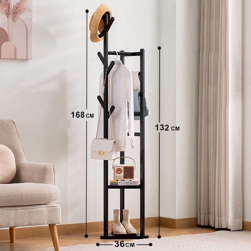 Home idea Стоечка Закачалка Од Бамбус-Мултифункционална(Црна)