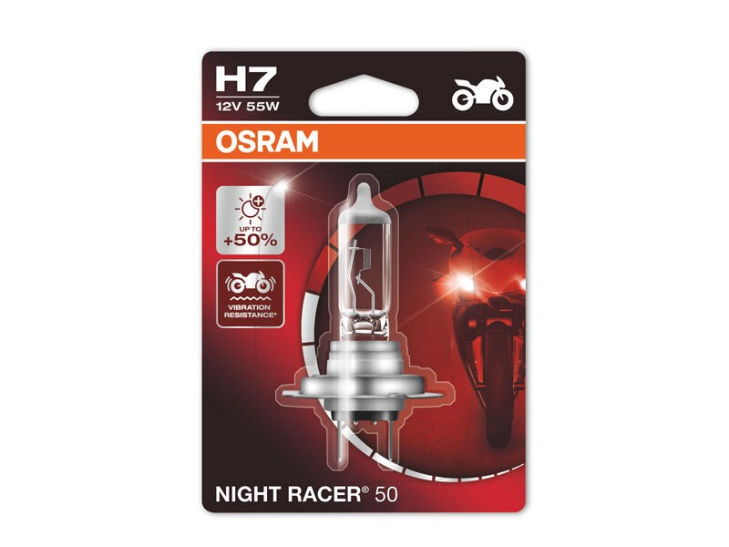 OSRAM Халогенска сијалица Osram H7 Moto Night Racer 50 12V, 55W, PX26d, 1 бр.