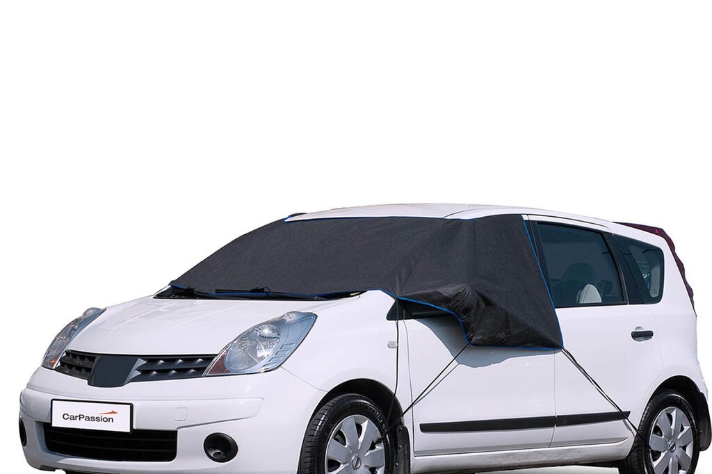 CARPASSION Церада Carpassion De Lux Mini за преден и странични прозорци за кола 85x110-135cm, црн