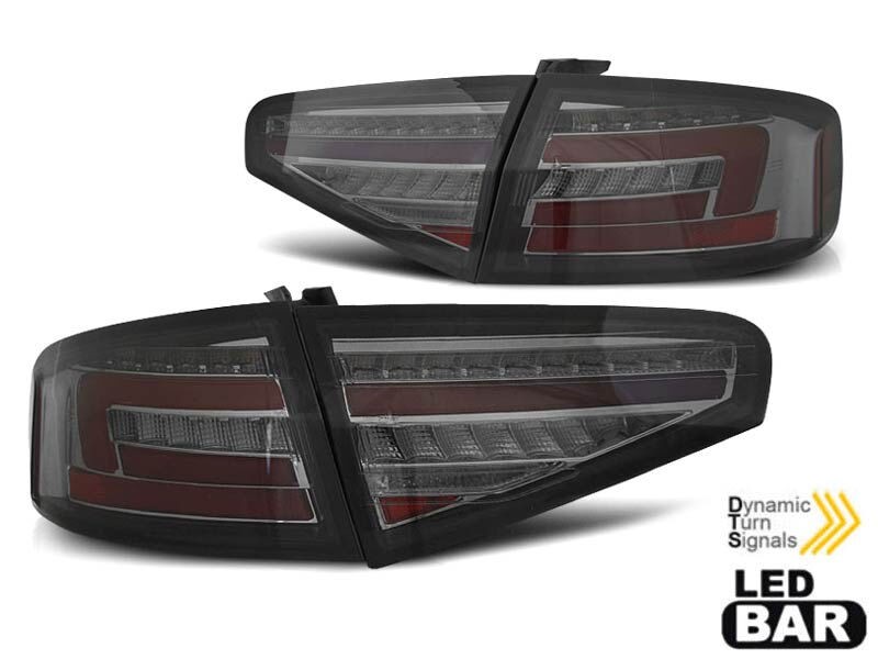 AUTOLUX Комплет тунинг LED штопови за Audi A4 B8 седан 2012-2015 затемнета основа за модел со халогенски штопови, лев и десен