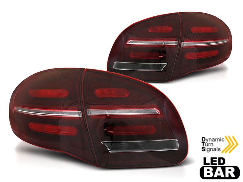 AUTOLUX Комплет LED штопови за Porsche Cayenne 2010-2015, црвено затемнета основа, лев и десен