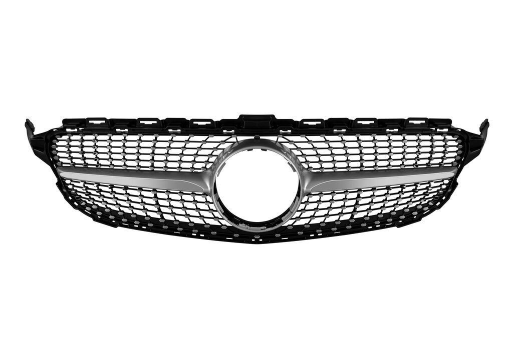 AUTOLUX Хром/сива дијамантна  решетка за Mercedes C класа W205 седан, S205 караван, C205 купе 2014-2018