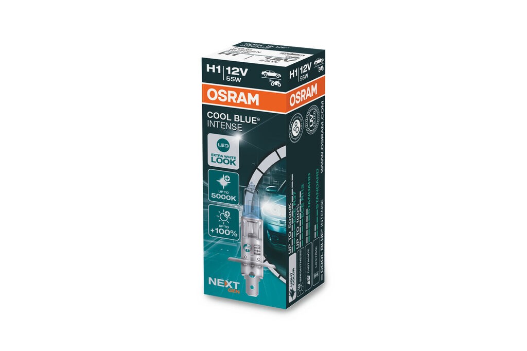 OSRAM Халогенска сијалица Osram H1 Cool Blue Intense Next Gen 12V, 55W, P14.5s, 4200K, 1550lm