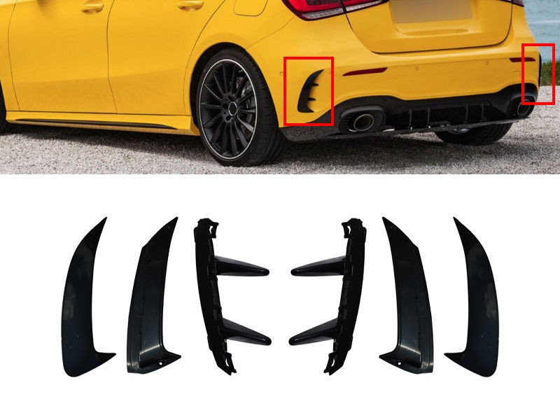 AUTOLUX Аеро додатоци компатибилни со заден AMG Design браник на Mercedes A класа W177 хечбек по 2018