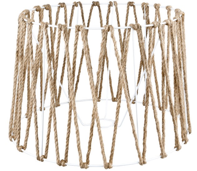 Alfa Electric Украсен цилиндар за подна светилка плетен бел