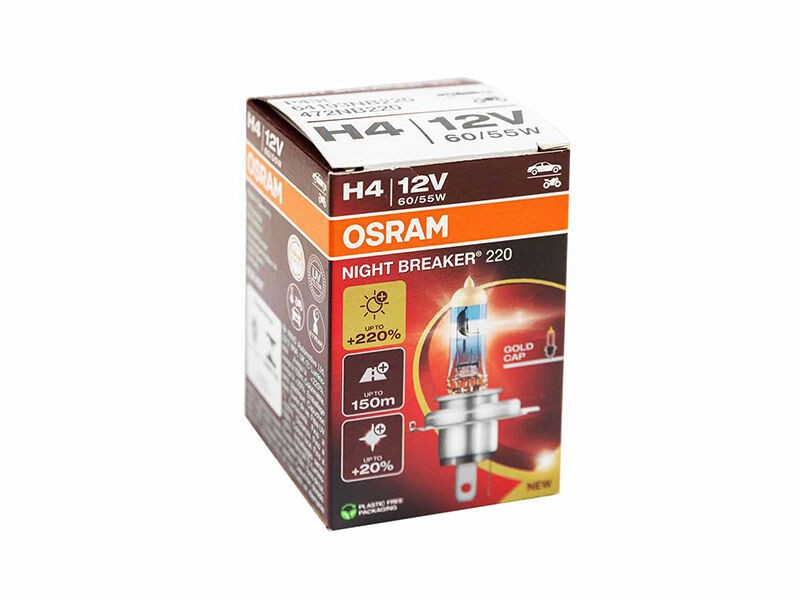 OSRAM Халогенска сијалица Osram H4 Night Breaker 220 12V, 60/55W, P43t, 1650/1000lm