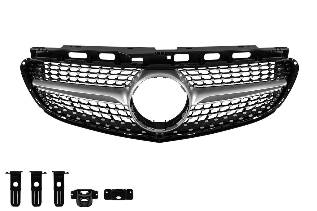 AUTOLUX Хром/сива дијамантна  решетка за Mercedes E класа W212 2014-2016