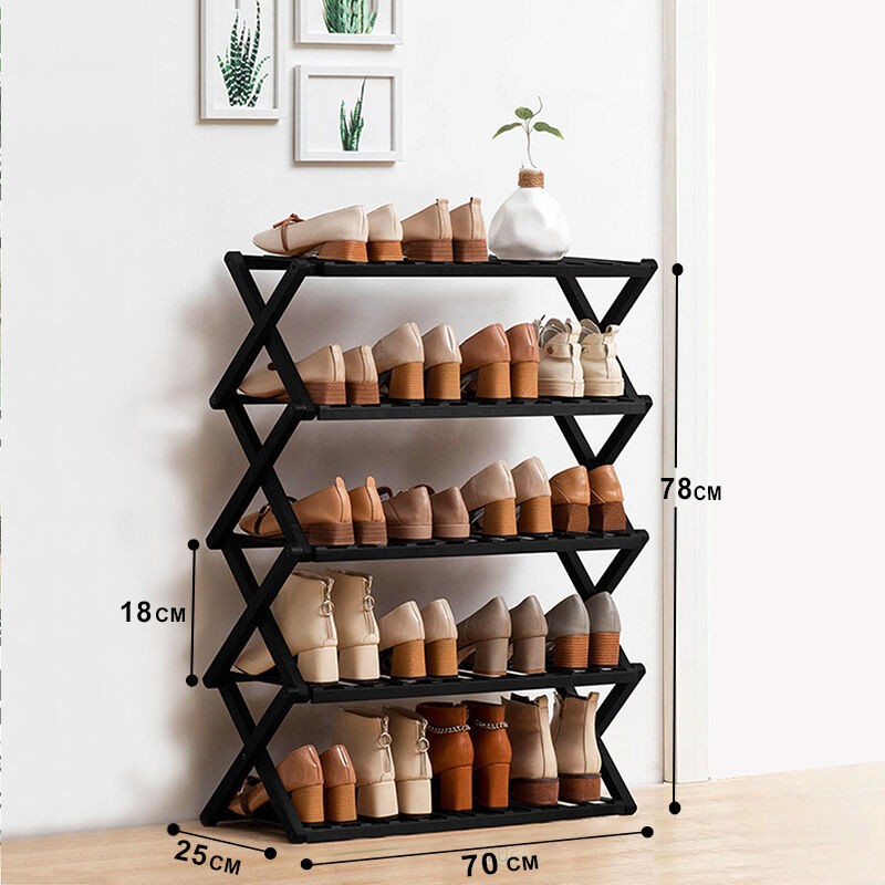 Home idea Сталажа за Чевли од Бамбус-Црна