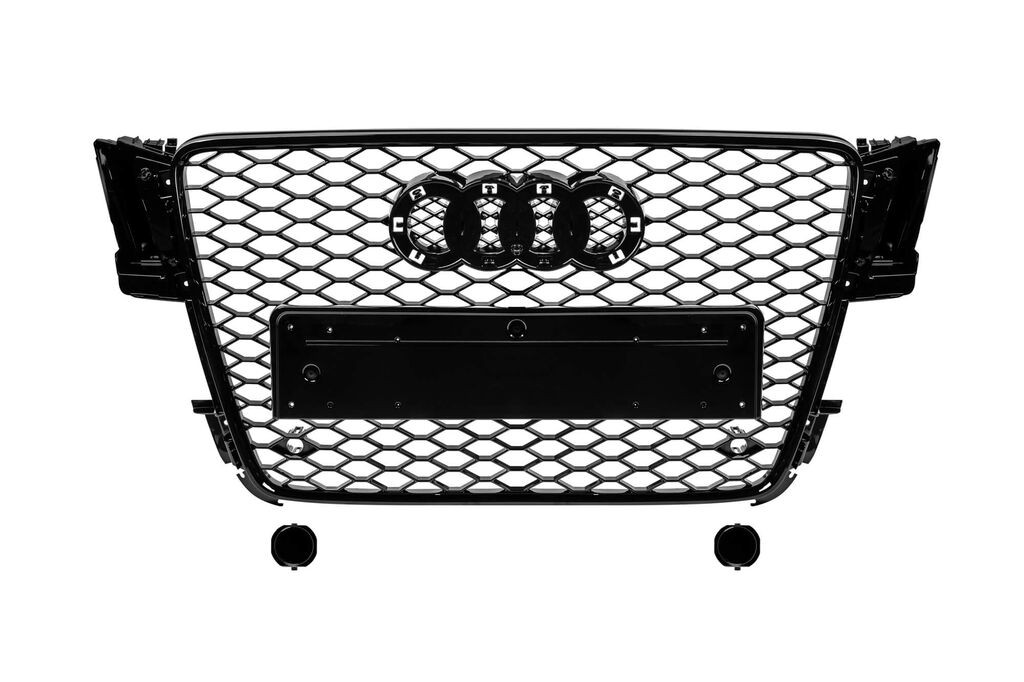 AUTOLUX Црн лак решетка тип RS5 за Audi A5 2007-2011, со отвори за паркинг сензори