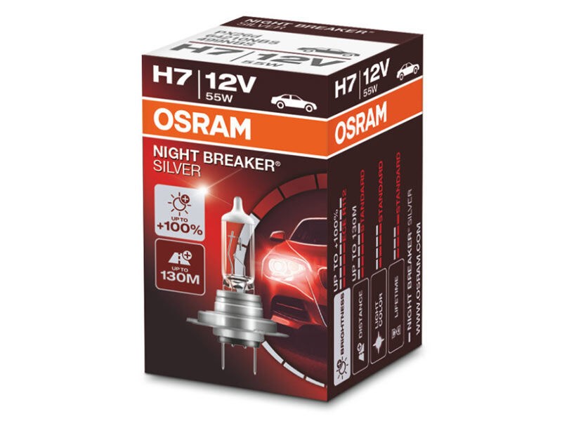 OSRAM Халогенска сијалица Osram H7 Night Breaker Silver 12V, 55W, PX26d, 1500lm, 1 бр. во кутија