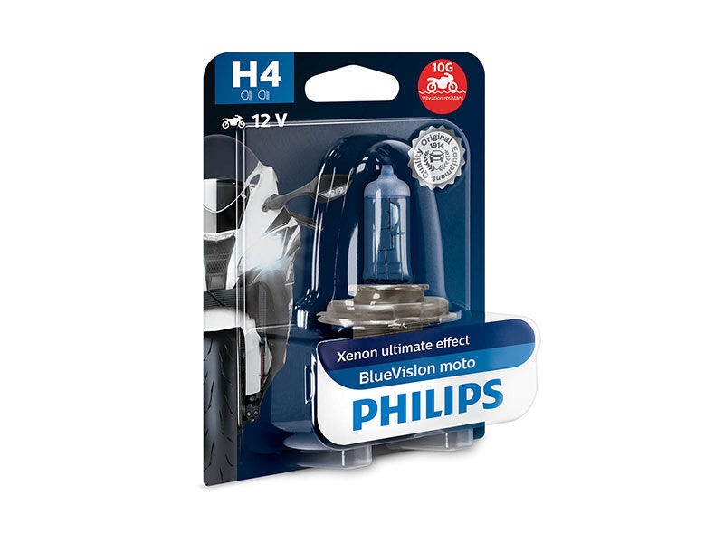 PHILIPS Халогенска сијалица Phlips H4 Blue Vision Moto 12V, 60/55W, P43t-3b, 1 бр.