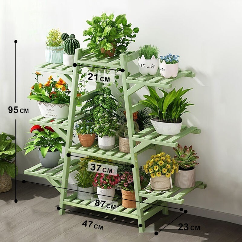 Home idea Сталажа За Цвеќе Од Бамбус-Скалеста Со 9 Полици