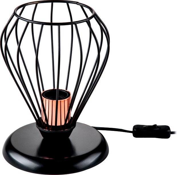 Alfa Electric Столна светилка E27 плетена црна со златна фасонка