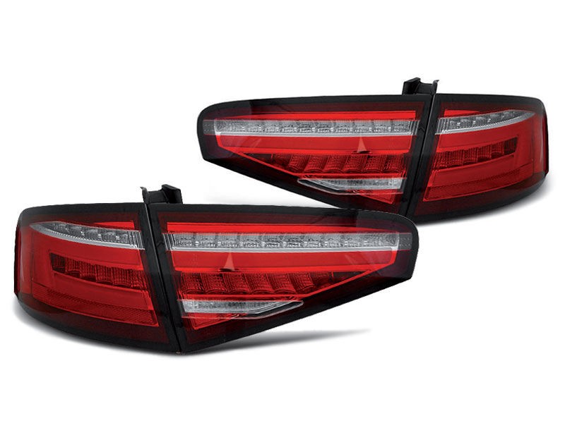 AUTOLUX Комплет тунинг LED штопови за Audi A4 седан 2012-2015 црвено/бела основа, лев и десен