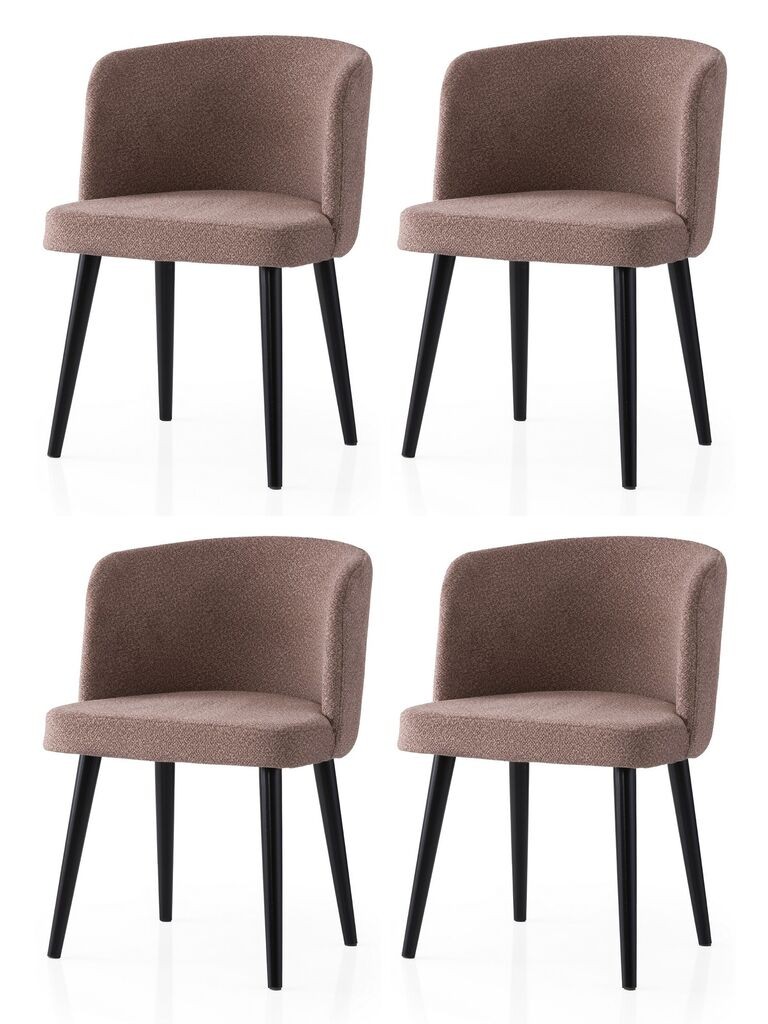 Hanah Home Комплет трпезариски столчиња Soft 4111 V4, 4 парчиња, кафеава боја