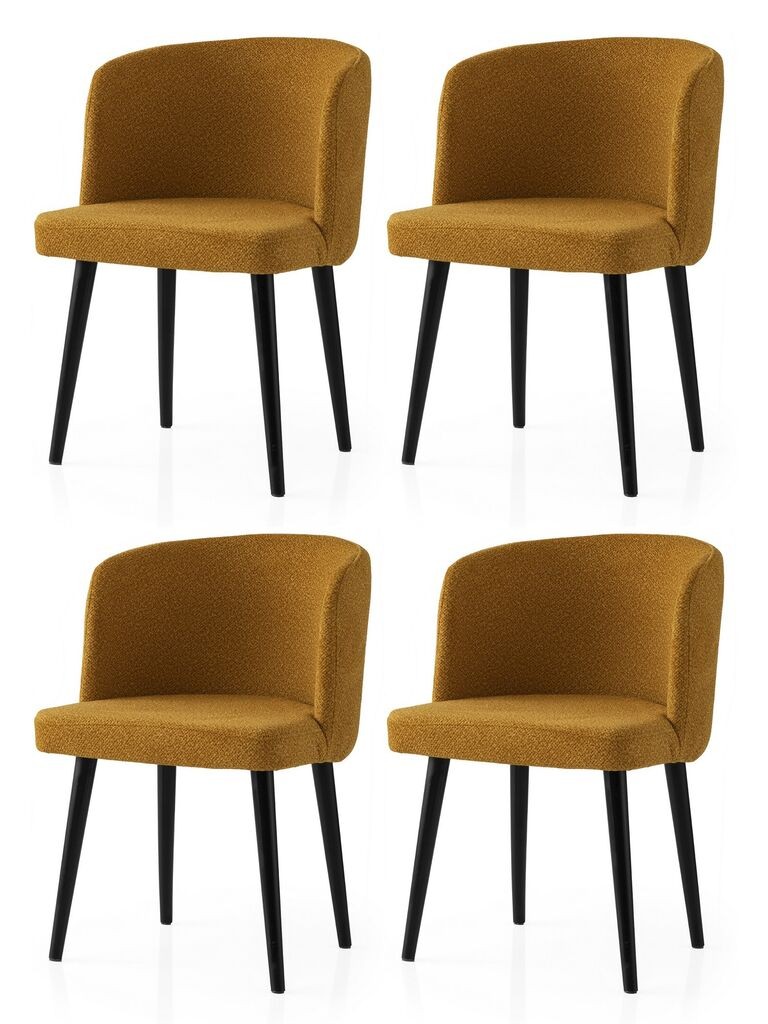 Hanah Home Комплет трпезариски столчиња Soft 4107 V4, 4 парчиња, окер