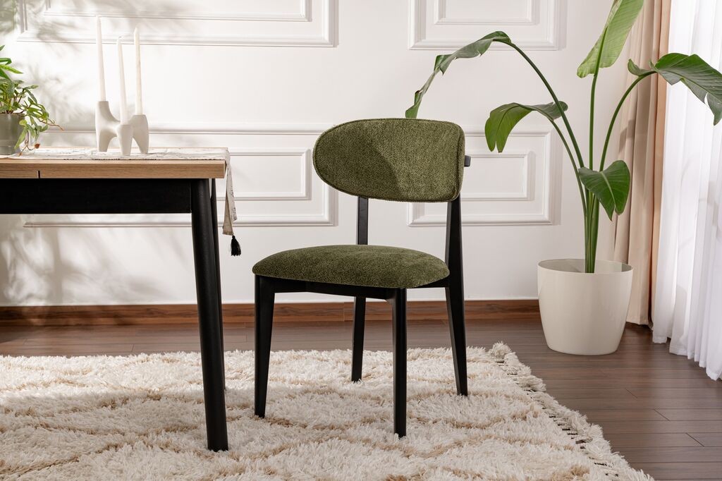 Комплет трпезариски столчиња Hanah Home Lionte, 2 парчиња, маслинеста боја