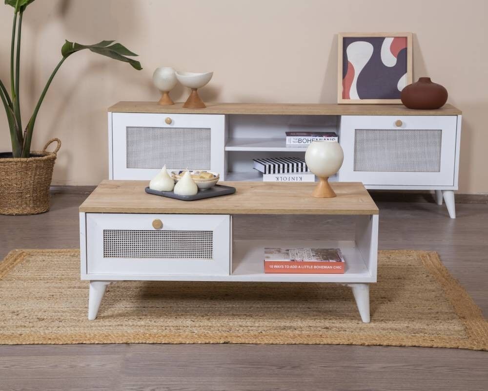 Маса Hanah Home Club Calvin, 55x100x45 см, бела