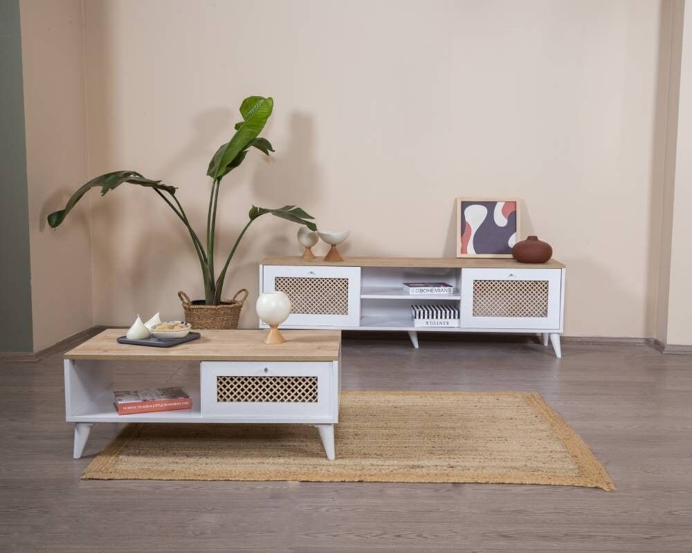 Маса Hanah Home Club Goose, 55x100x45 см, бела