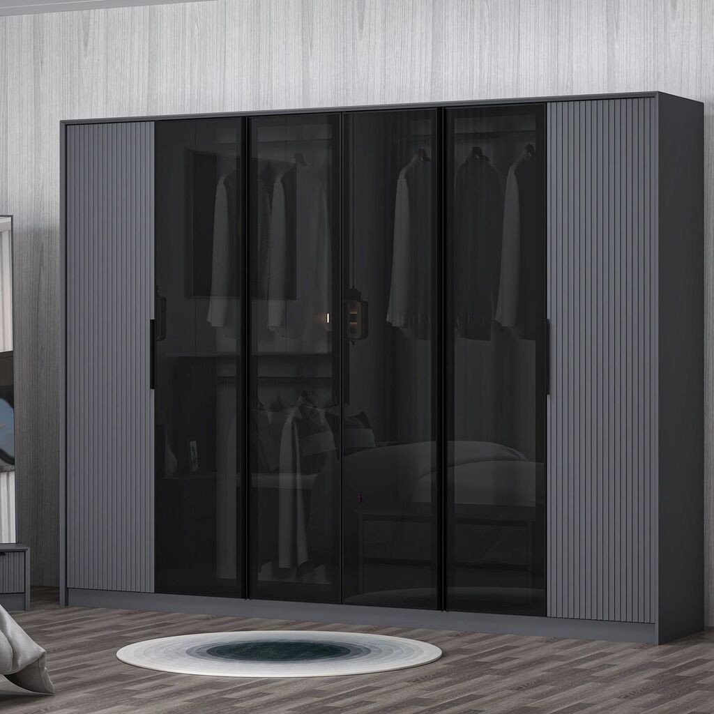 Гардеробер Hanah Home Kate Luxe-4806, 274x210x52 см, Антрацит