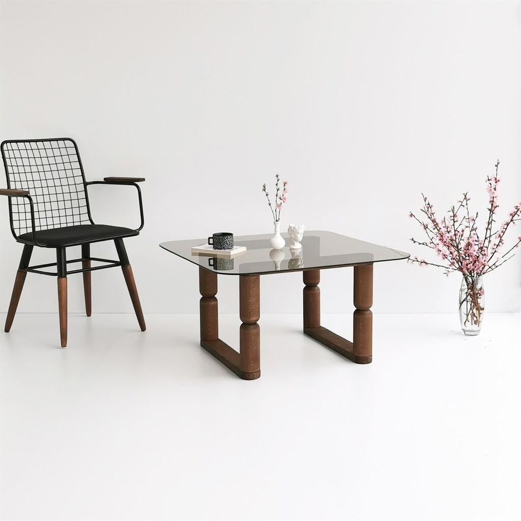 Маса Hanah Home Club Стоа, 80x42x80 см, кафеава