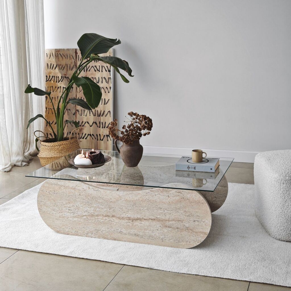 Маса Hanah Home Club Brise, 105x35x65 см, жолто-бела