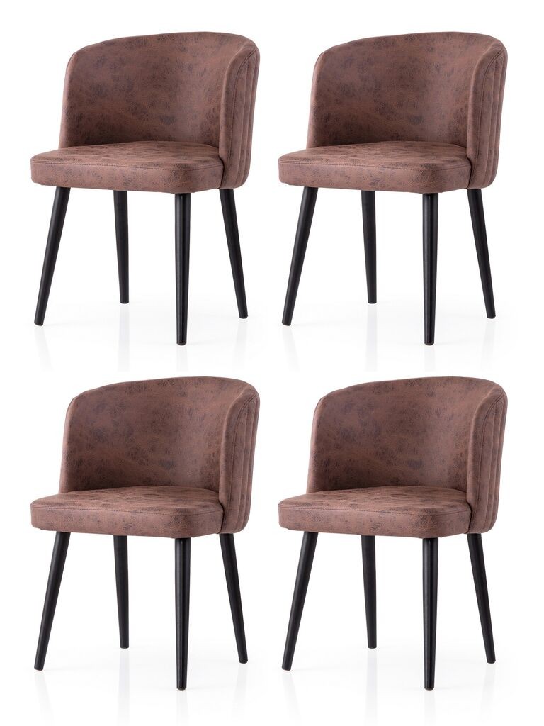 Hanah Home Комплет трпезариски столчиња Zen 4207 V4, 4 парчиња, кафеава