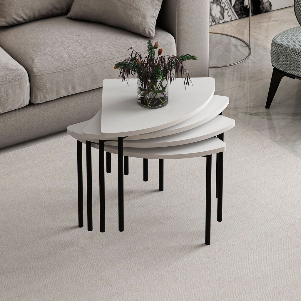 Маса Hanah Home Club Emma 8921, 90x42x42 см, бела