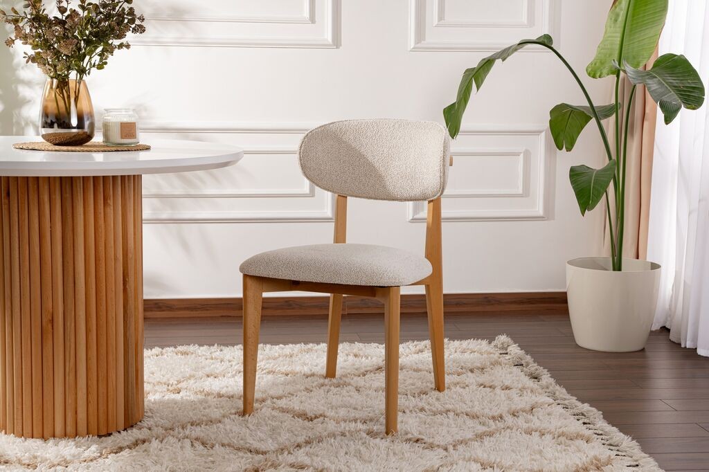 Комплет трпезариски столчиња Hanah Home Lionte, 2 парчиња, оф-бела