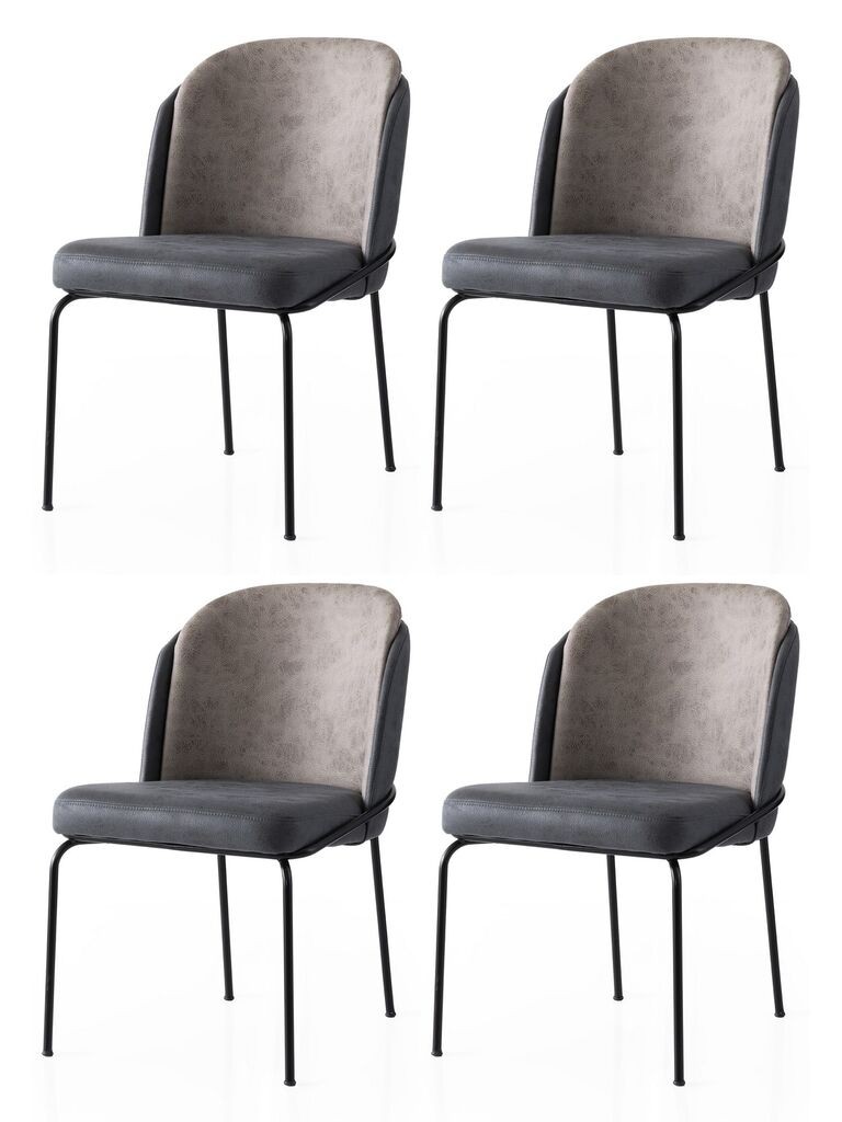 Hanah Home Комплет трпезариски столчиња Dore 168 V4, 4 парчиња, темно сива боја