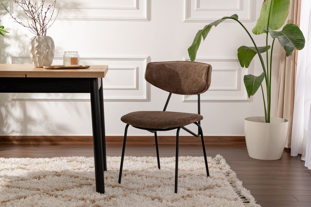 Комплет трпезариски столчиња Hanah Home Nancy, 2 парчиња, кафеава