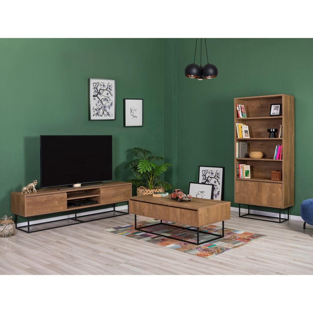 Комплет мебел за дневна соба Hanah Home Laxus 13, боја на орев