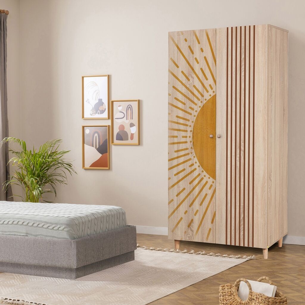 Hanah Home гардероба Lidya 2-971, 90x192x52 cm, Шарена