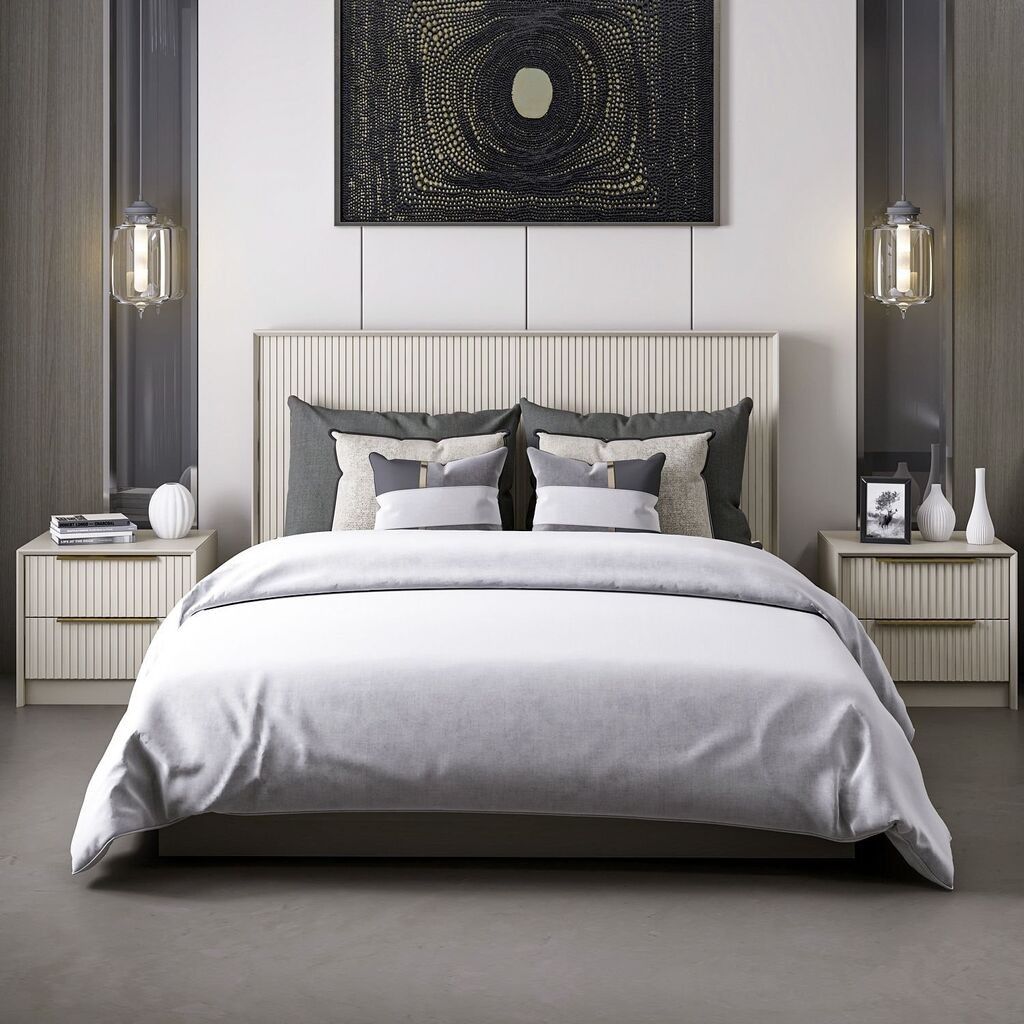 Рамка за кревет Hanah Home Kale, 150x130x208 см, беж