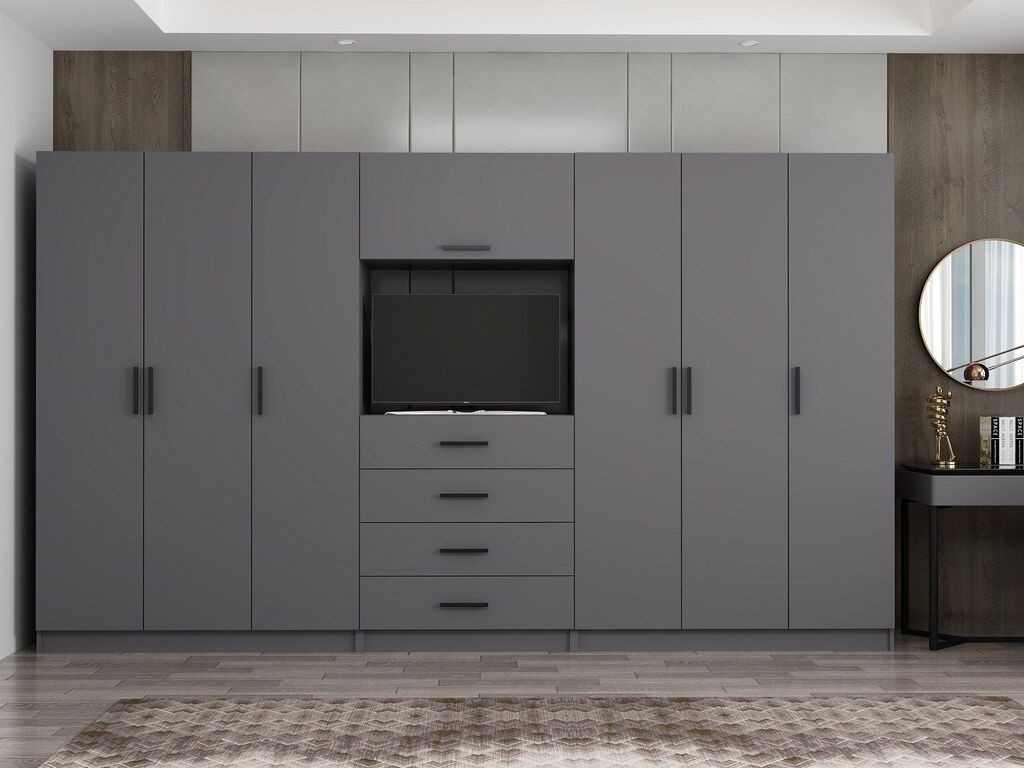 Гардеробер Ханах Хоум Минар Кале-7830, 360x210x52 см, Антрацит