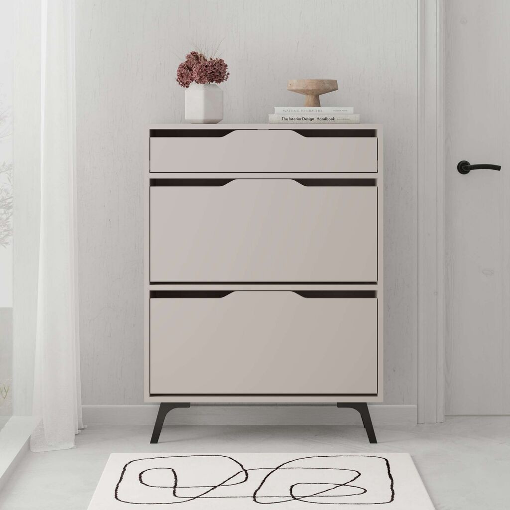 Полица за чевли Hanah Home Astat, 81,6x110x29,5 см, крем