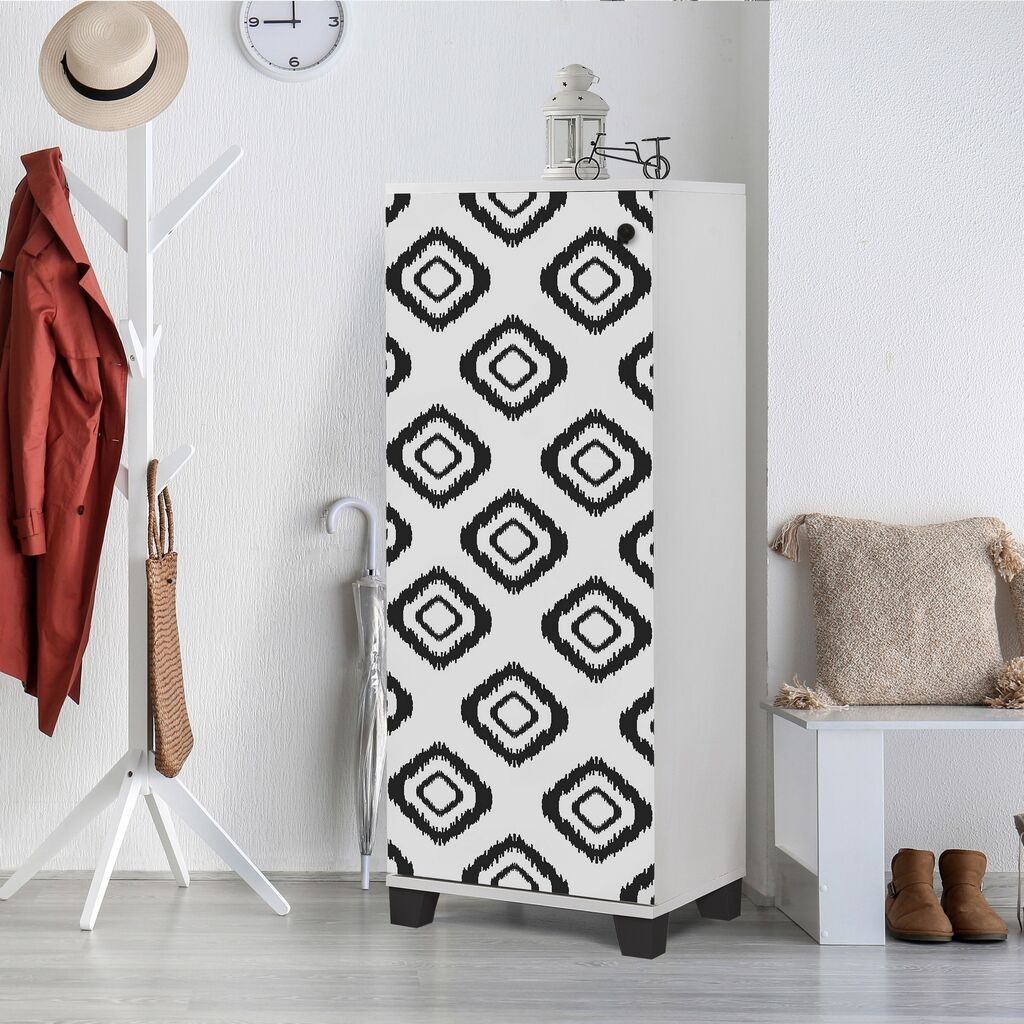 Полица за чевли Hanah Home Filinta Fas, 50x127x38 см, бела-црна