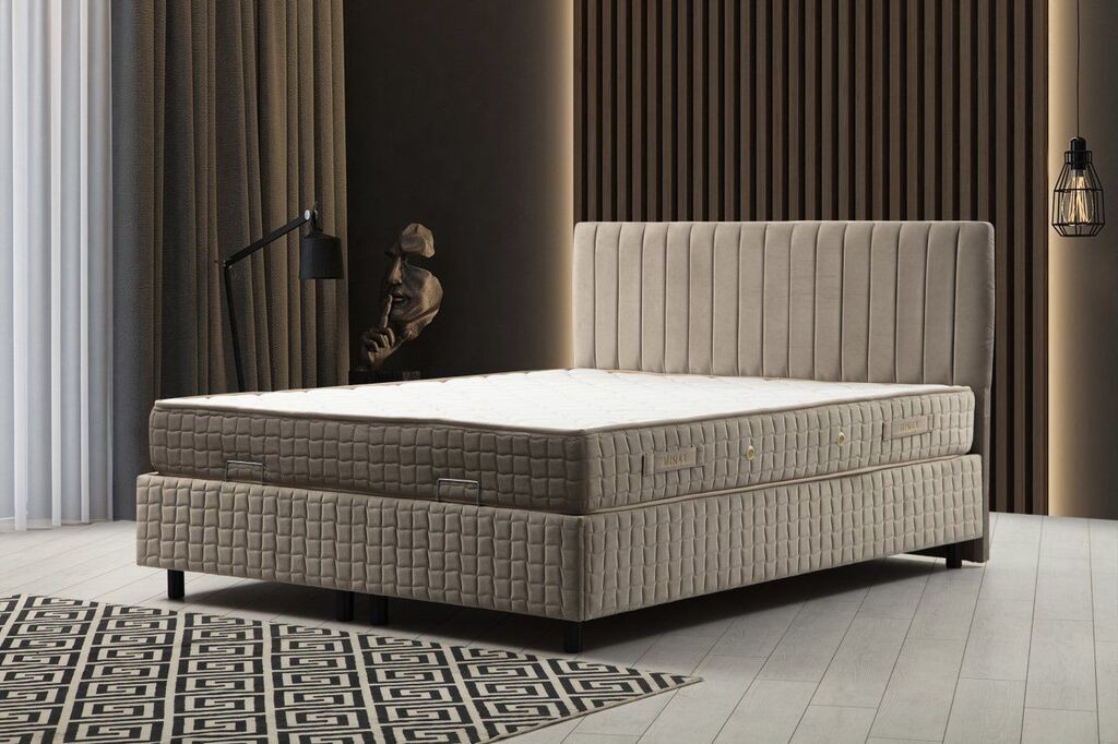 Кревет Hanah Home со наслон во боја Sapphire, 90x114x190 см, кафеав