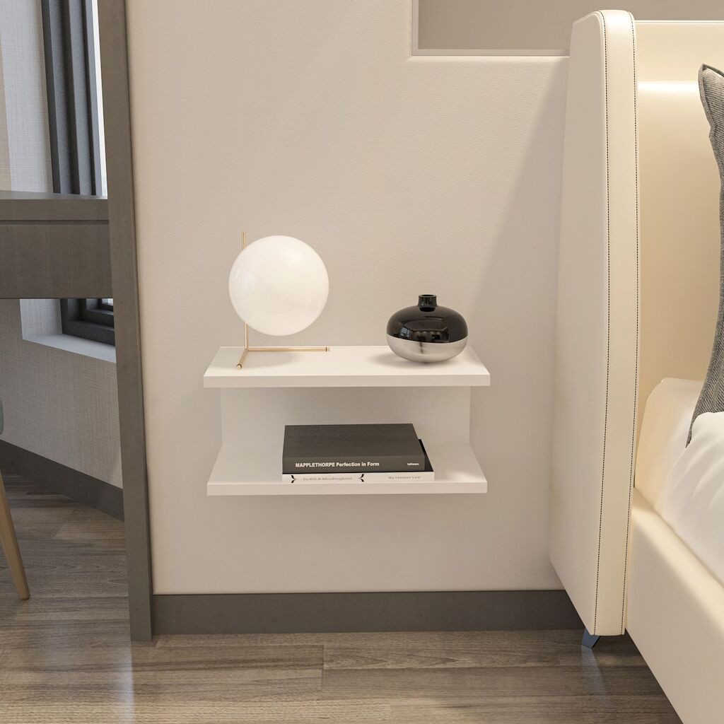 Ноќна масичка Hanah Home Ramira, 45x19.6x23.8 см, бела