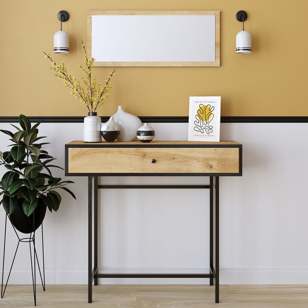 Hanah Home Console Pera, 90x35x100 см, боја на даб