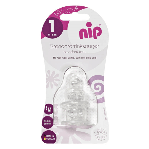 NIP Ортодонтска Цуцла за Шише - Силикон, 0-6 месеци, 2 парчиња