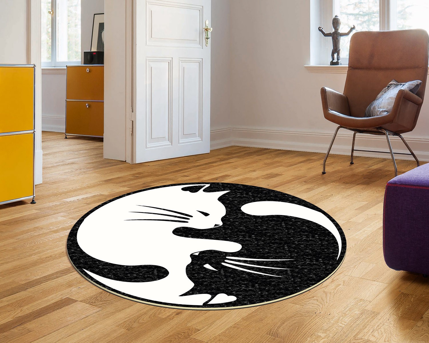 Тепих Conceptum Hypnose 80 см црно-бел